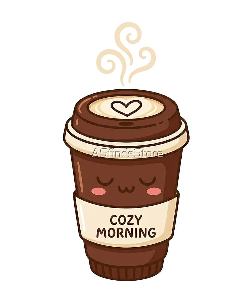 Cozy Morning Coffee Cup design — a cute latte with heart-shaped steam